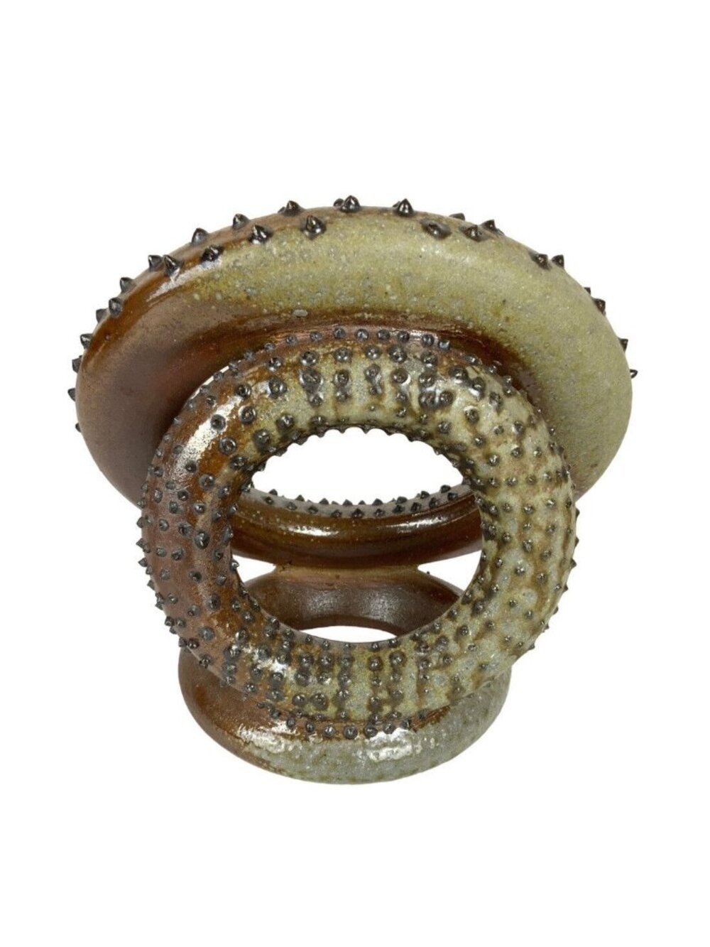 Octopus Tentacle-Style Raku Pottery Sculpture Spiked Texture Jellyfish Signature